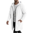 thumbnail image 5 of FSYBOA Men's Zipper Hoodies, Long Sleeve Casual Winter Loose Fit Long Hooded Jackets White Size 3XL, 5 of 6