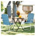 thumbnail image 6 of Patio Lawn Chairs Folding Set of 2, Metal Webbed Folding Chair Outdoor Beach Chair Portable Camping Chair for BBQ, Fishing,Yard, Garden(Blue), 6 of 7