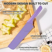 TJ POP Colorful Kitchen Knife Set 6 PCS, Colored Knives Set with Non-Stick Coating, Chef Boxed Knives Set for Cooking, Camping, Travel, Picnic, BBQ and RV