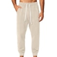 thumbnail image 3 of Cargo Pants for Men Elastic Waist Casual Loose Sports Jogger Straight Leg Outdoor Hiking Full Length Work Pants, 3 of 10