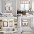 thumbnail image 6 of Pink Roses Kitchen Curtains Sets for Windows 36 Inch Length, Valentine's Day Love Floral Wreath Plaid Rod Pocket Window Treatments Tier Curtains and Valances Set for Bedroom/Bathroom, 6 of 8