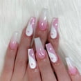 thumbnail image 2 of Uñas postizas acrílicas rosas brillantes, 24 unidades, para aplicar sobre las uñas, 2 of 7