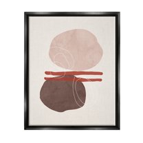 Stupell Abstract Round Shapes Contemporary Abstract Painting Black Floater Framed Art Print Wall Art