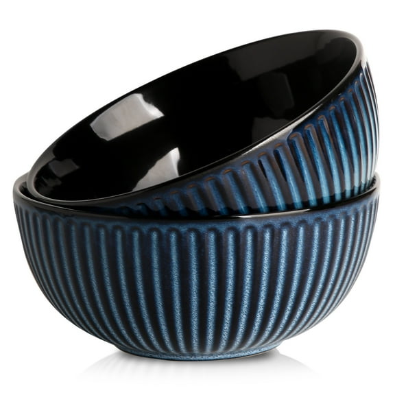 Hasense Serving Bowls, Ceramic 60 oz Salad Bowl for Kitchen Dining, Porcelain Dishes for Soup,Pasta,Cereal,Fruit - Dishwasher & Microwave Safe, 8 Inch, Blue