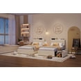 thumbnail image 2 of Multiple Sizes Platform Bed Frame with Storage Headboard, Faux Fur Upholstery, 2 Rolling Drawers & Sturdy Wood Slats | No Box Spring Needed, Noise Free, 2 of 8