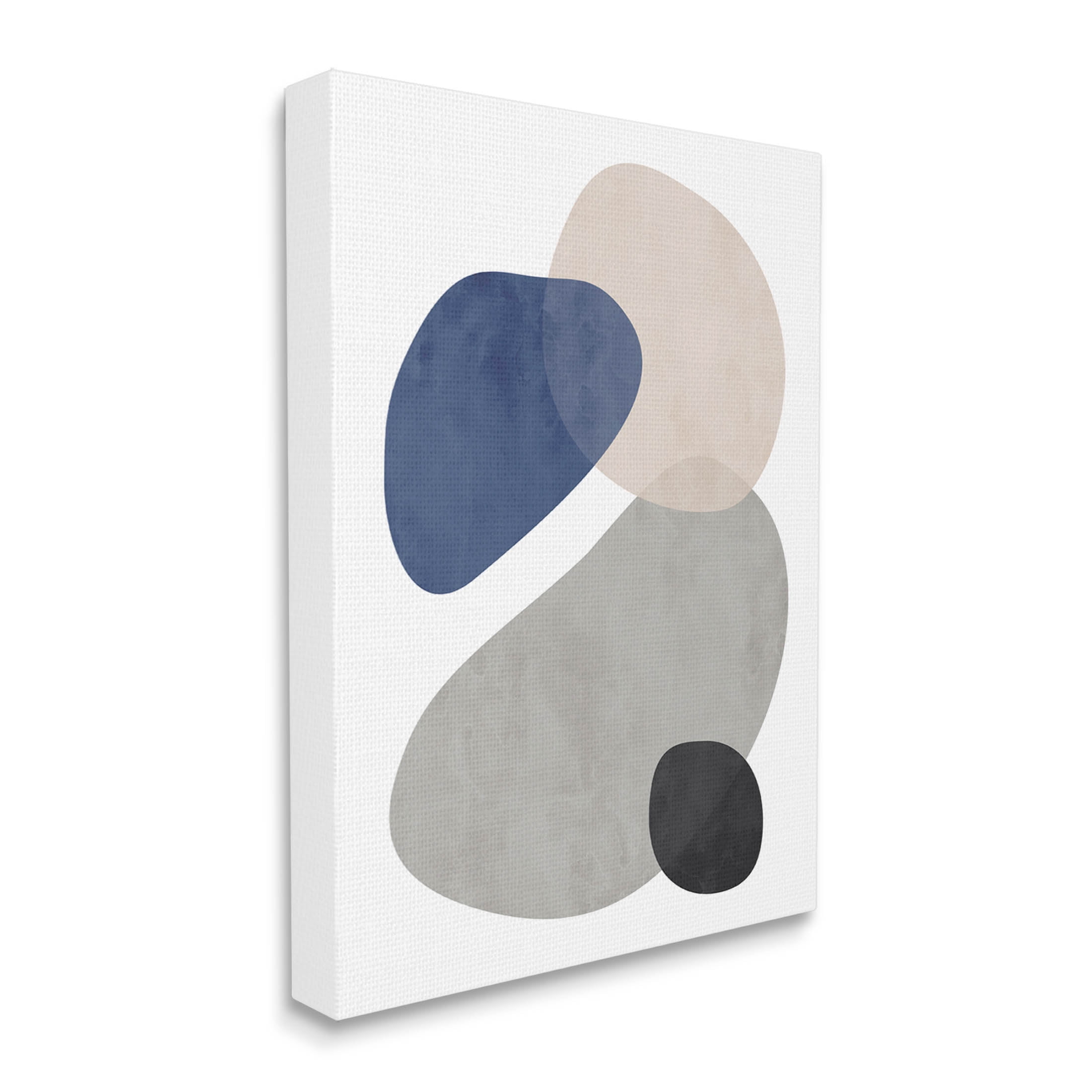 Layered Minimal Oblong Forms Abstract Graphic Art Gallery Wrapped Canvas Print Wall Art