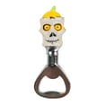 thumbnail image 1 of Tapón para botellas de vino de metal y resina con diseño de calabazas con sombrero para decorar en Halloween y sellar botellas. Tapón para botellas de vino con calabazas de Halloween., 1 of 4