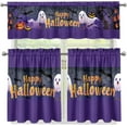 thumbnail image 4 of Cute Ghost Kitchen Curtains Window Halloween Curtains Valance and Tier Set 3 Piece Set Rod Pocket Short Curtains, Vintage Farmhouse Kitchen Dining Room Decor, 4 of 6