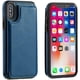 thumbnail image 2 of Funda tipo billetera para iPhone Xs con tarjetero, funda de piel sintética de primera calidad con ranuras para tarjetas, cierre magnético doble y cubierta duradera a prueba de golpes (azul), 2 of 6