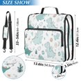 thumbnail image 3 of Haosy 3 Ring Zipper Binder with Shoulder Strap Waterproof Trapper Keeper 2 Inch D-Ring 500 Sheets Capacity, Cute Green Dinosaurs and Egg, 3 of 8