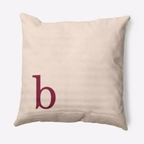 Simply Daisy 20" x 20" Modern Monogram Indoor/Outdoor Polyester Throw Pillow, Cranberry