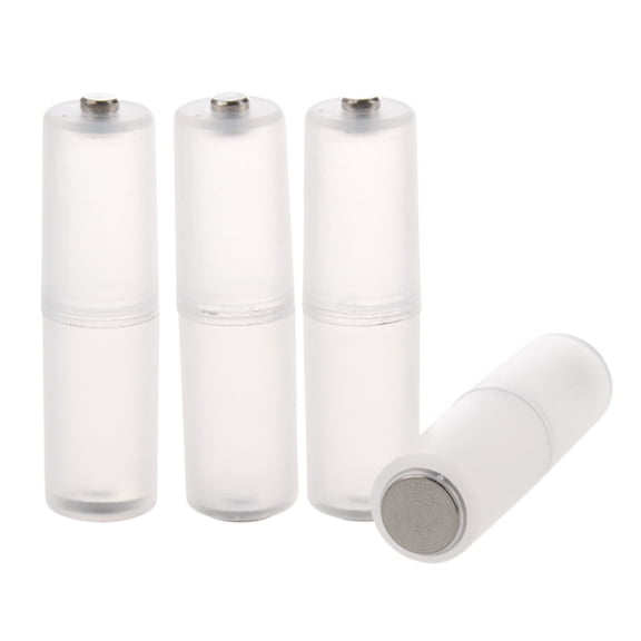 (R) 4 Pcs AAA to AA Battery Cell Converter Adaptor Cylindrical Case Holder