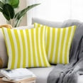 thumbnail image 2 of Yellow and White Striped Outdoor Pillow Covers Pack of 2 Gradient Geometric Waterproof Throw Pillow Covers Decorative Cushion Cases for Patio Garden Tent Balcony Couch 18x18 inch, 2 of 8