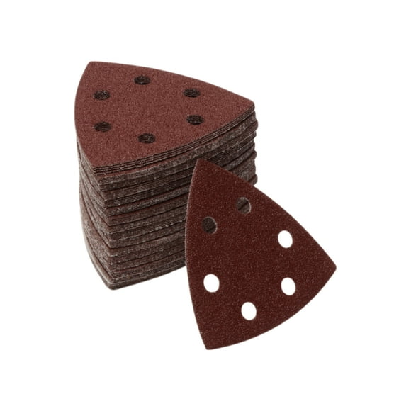 Papel de lija para mouse Unique Bargains, almohadillas de lijado con gancho y lazo de 90x90mm, rojas, 80 piezas, grano 80, molienda y pulido eficientes para la fabricación y reparación de automóviles