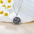 thumbnail image 2 of THOYAS Raven Pendant Necklace with Synthetic Birthstone Sterling Silver Crow Round Necklace Gift for Women, 2 of 10