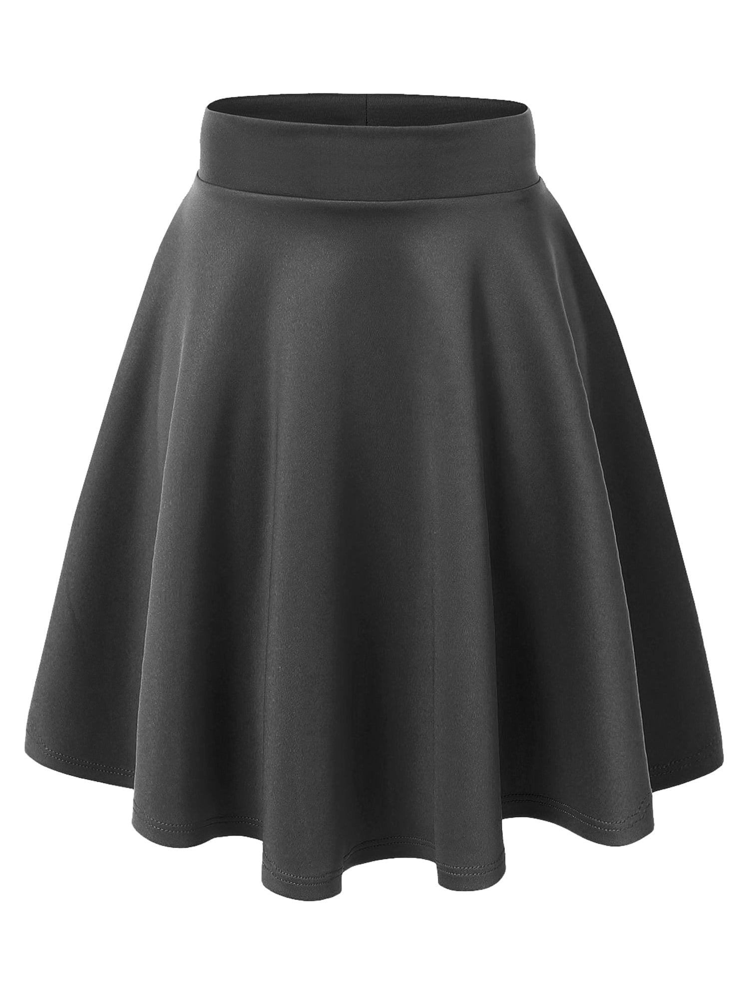 MBJ WB669 Womens Basic Versatile Strechy Flare Skater Skirt L