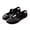 Black, variant on Womens Woven Strap Beaded Sandal , Boho Floral Sandals Braided StrapSandals ,Accents for Summer Beach and Casual Daily Wear, Comfortable Cushioned Insole