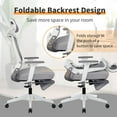 thumbnail image 2 of Foldable Ergonomic Office Chair, High Back Desk Chair with Footrest, Mesh Back Computer Chair with Fixed Headrest, 2D Armrest, Adjustable Lumbar Support, Soft Sponge Seat, Swivel Task Chair, Green, 2 of 14