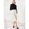 thumbnail image 3 of DARING DIVA Women's A-Line Fall Skirt Elastic Waist Midi Tweed Skirts 2XL Beige White, 3 of 6