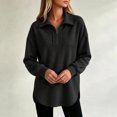thumbnail image 6 of cocolona Tunic Sweatshirts for Women Long Sleeve Lapel Half Zip Pullover Tops Casual Loose Curved Hem Workout Sweatshirts, 6 of 7