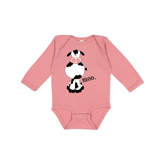 Inktastic Cow-moo. Boys or Girls Long Sleeve Baby Bodysuit