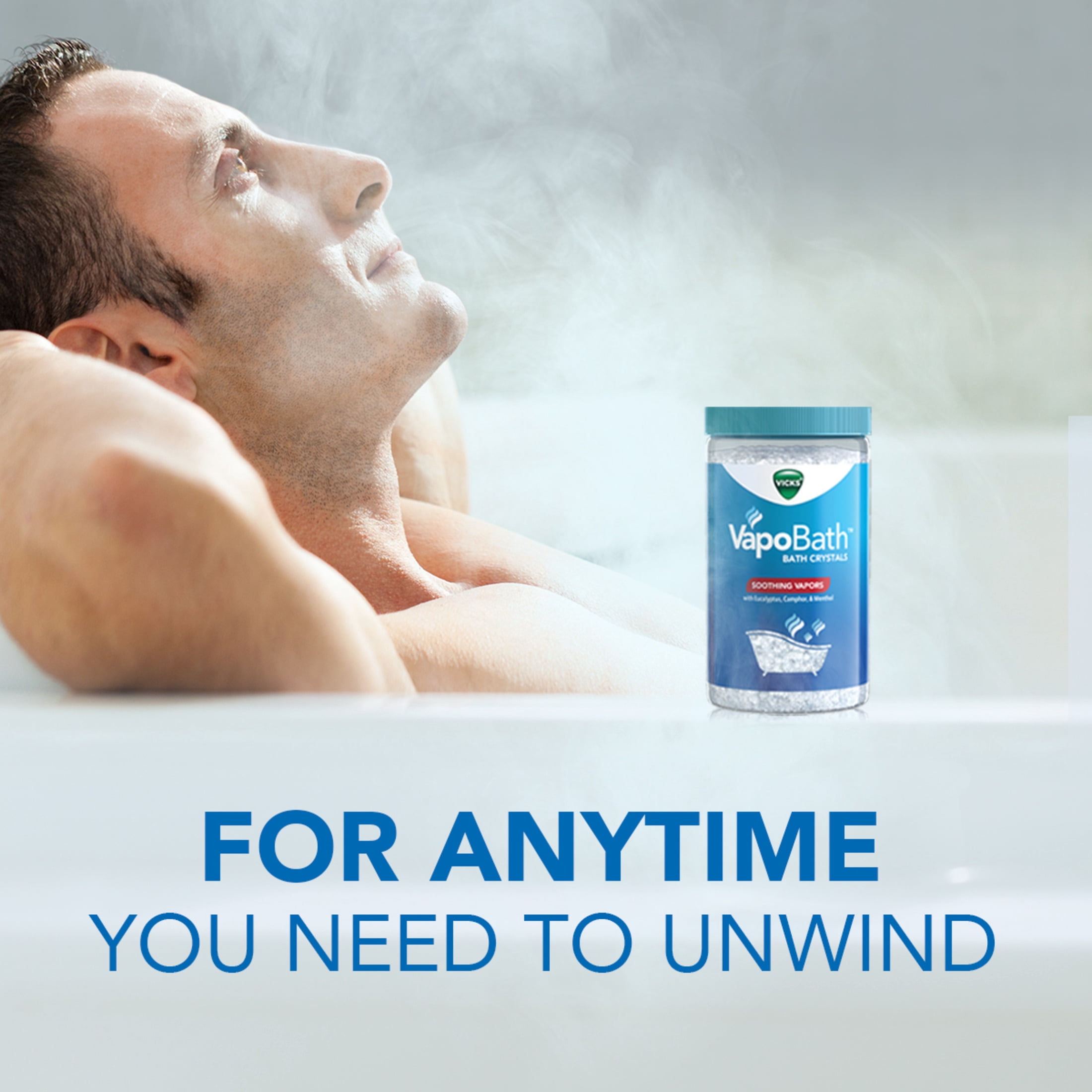 Vicks VapoBath Bath Crystal Powder, Non-Medicated Salts Soothing Vicks Vapors, 15 oz