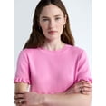 thumbnail image 4 of Free Assembly Women’s Ruffle Trim Sweater with Short Sleeves, Lightweight, Sizes XS-XXL, 4 of 5