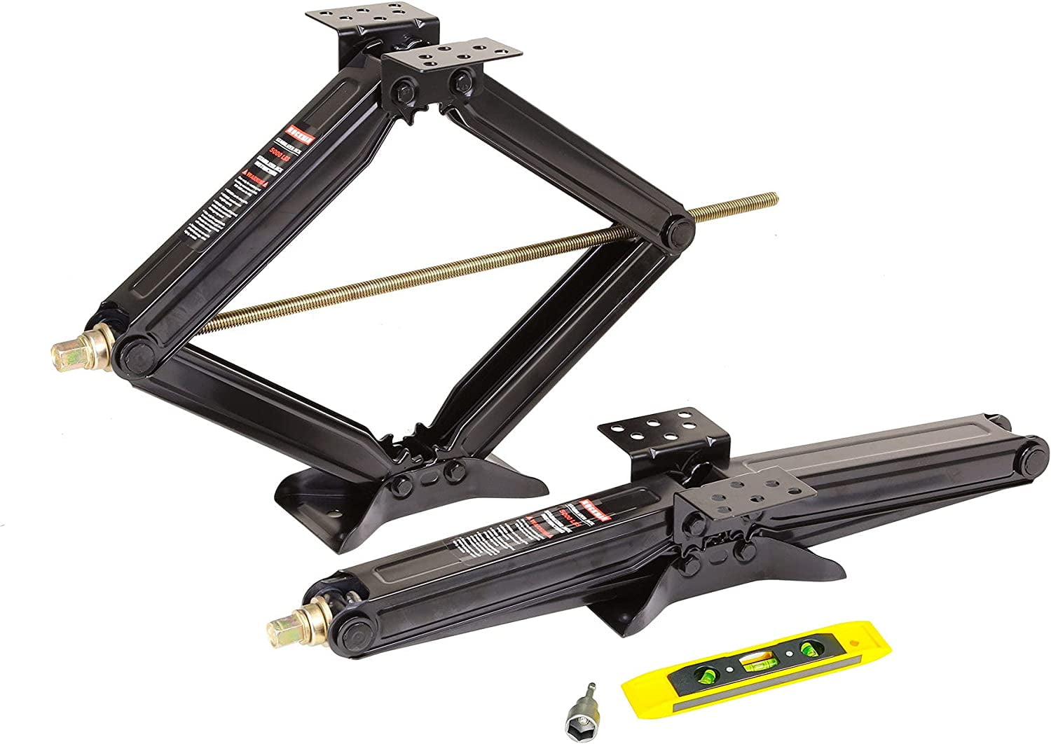 Set Of 2 RV Trailer Stabilizer Jacks – 5000lbs Capacity, Scissor Jacks With Handle - View #6