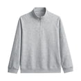 thumbnail image 4 of Liuinsasek Mens Stand-Collar Sweatshirt With Zipper Solid Color Fashion Relaxed Fit Pullover Shirt Daily Casual Clothing, 4 of 9