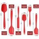 thumbnail image 5 of Juego de 6 espátulas de cocina de silicona, resistentes al calor, de goma, para hornear y cocinar, color rojo, 5 of 7
