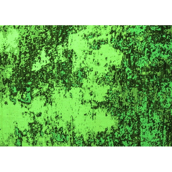 Ahgly Company Indoor Rectangle Abstract Green Modern Area Rugs, 2' x 3'