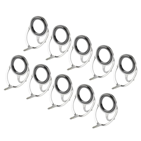 10pcs/set Stainless Steel Frame Ceramic Double Legs Fishing Rod Guides 5mm