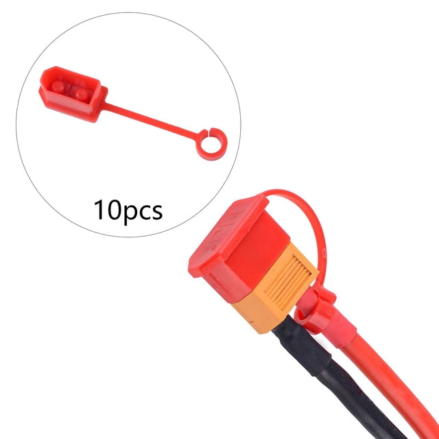 10 unids/ XT60 enchufe Protector de polvo enchufe Anti polvo Terminal de goma aislado antipérdida para Lipo , ROJO Yotijar Carcasa protectora de enchufe