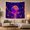 Tropical Planet, variant on Celestial Planet Over Tropical Nightscape, Dreamy Psychedelic for Space Lovers, Cosmic Wall Art Housewarming Gift Tapestry Wall Hanging for Bedroom, Living Room and Dorm