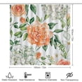 thumbnail image 2 of 4 Piece Shower Curtain Sets with Non-Slip Rugs Toilet Lid Cover and Bath Mat Peach And Green Watercolor Floral Roses Hydrangeas Waterproof Fabric Bath Curtains Spring Flowers for Bathroom Decor, 2 of 8