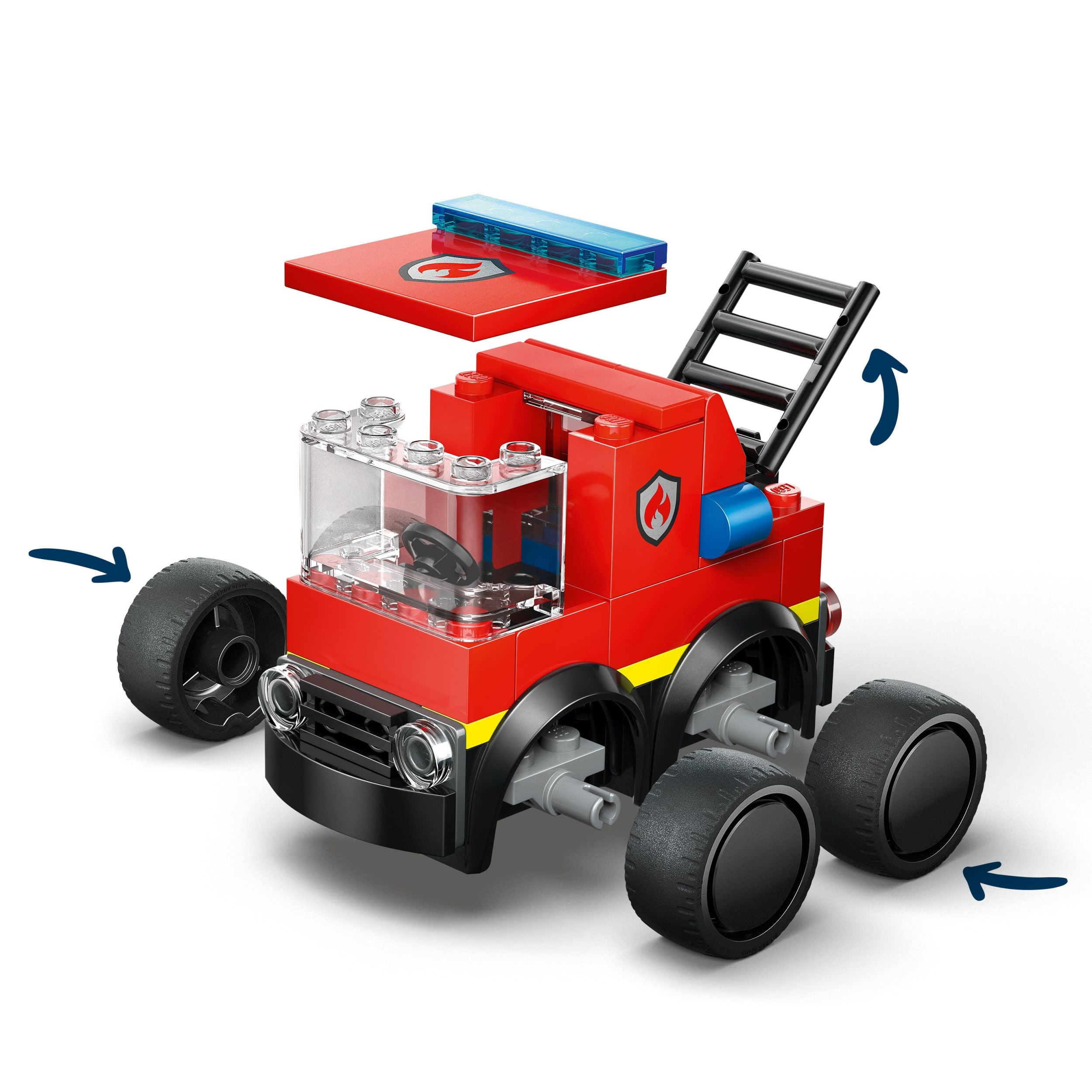 LEGO City Rides – Fire Truck Building Toy for Kids - Emergency Pretend Play for Boys & Girls, Ages 5+ - Toy Truck W/Raisable Ladder & Firefighter Junior Minifigure - Gift Idea for Birthdays - 60482