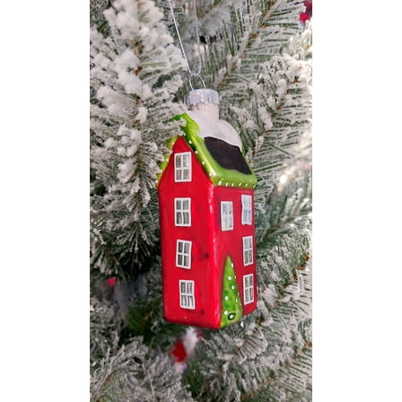 Christmas Glass Ornament - Festive House by Wizardi F07M3-12 HB-SY25021