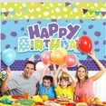 thumbnail image 5 of Monsters Birthday Party Backdrop 5 x 3 FT Polyester Cartoon Monster Theme Wall Banner for Birthday Decorations Baby Shower or Photography Background Animated Blue Green Purple Hanging Supplies, 5 of 5