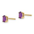 thumbnail image 2 of Auriga Fine Jewelry 14K Yellow Gold Oval Amethyst Stud Earrings for Women (L- 0.2 inch, W- 0.12 inch), 2 of 6
