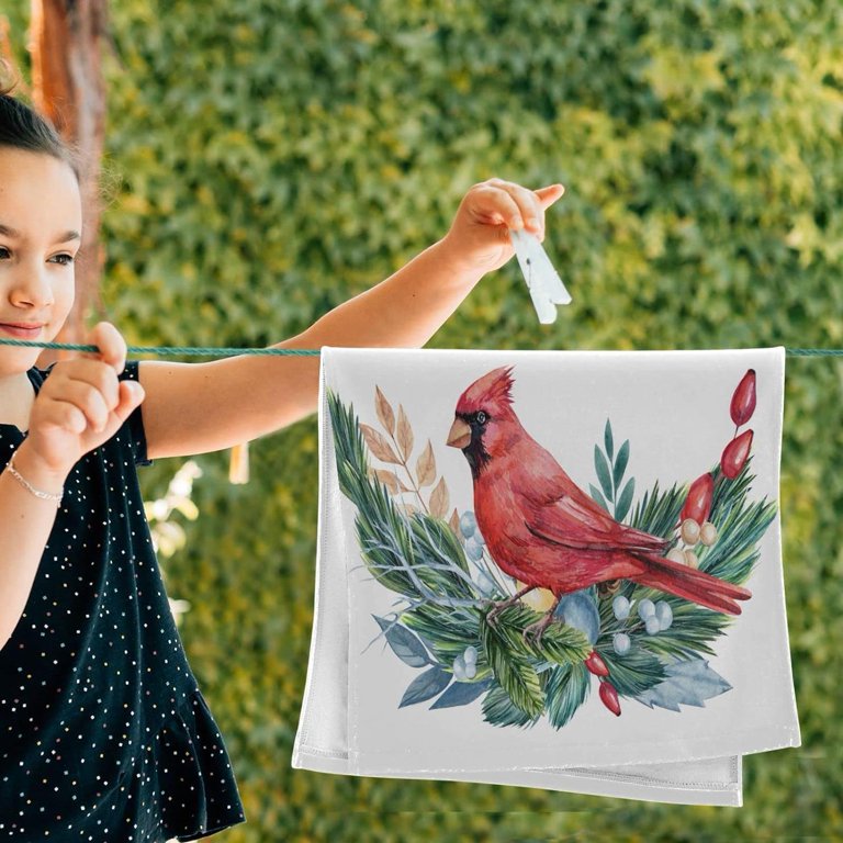 Christmas Cardinal Dish Towels Cardinal Tea Towels Cardinal 