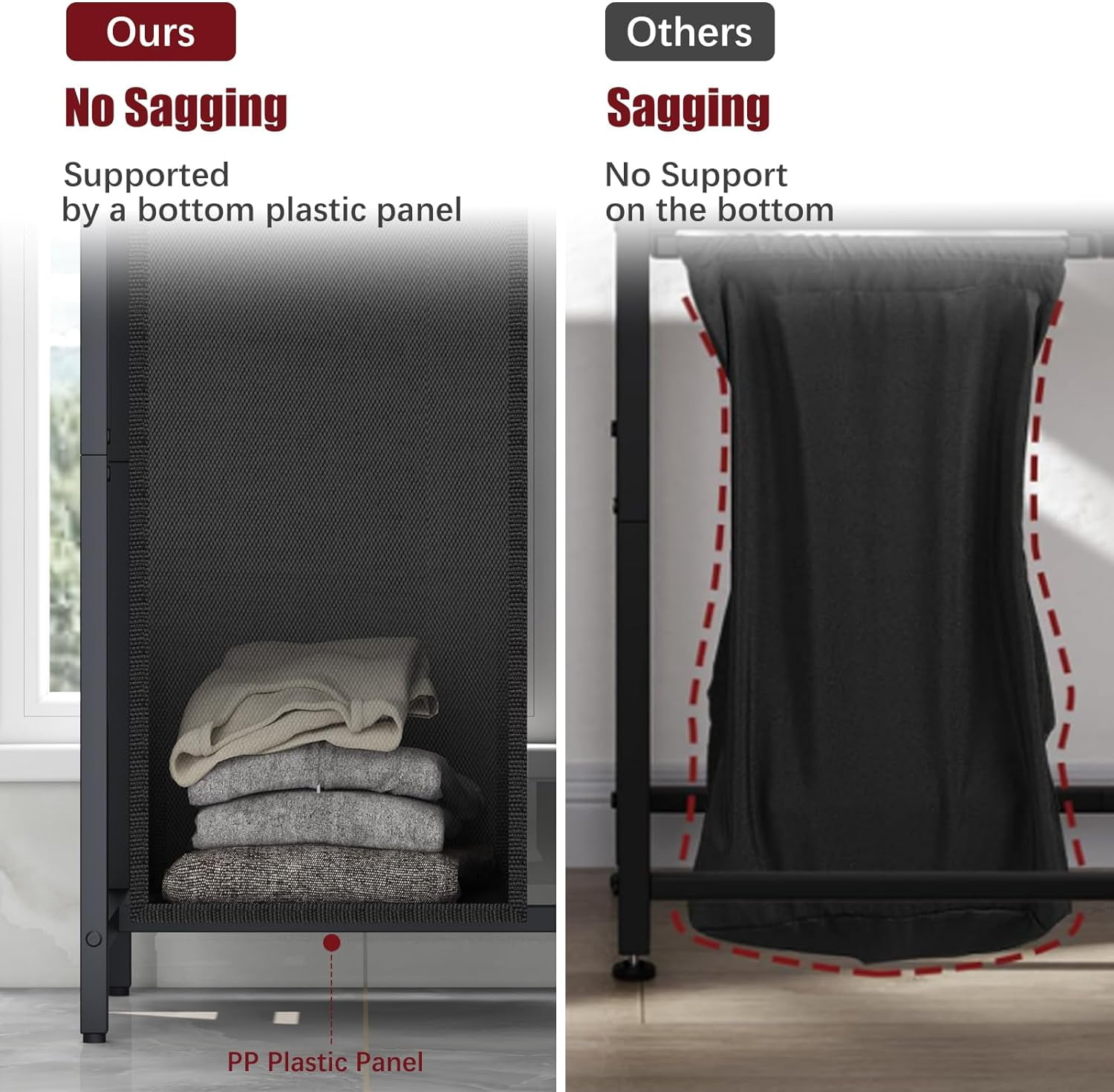 aboxoo Laundry Hamper, double Laundry Basket, Laundry Sorter with Top Shelf & 2 Removable Washable Bags & Side Pockets for Laundry Room organization, Bathroom and Dorm, Rustic Brown and Black