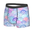 thumbnail image 2 of Balery Watercolor Sea Shells 1 Men's Boxer Briefs, Soft and Breathable Cotton Underwear with nylon Waistband-Medium, 2 of 9