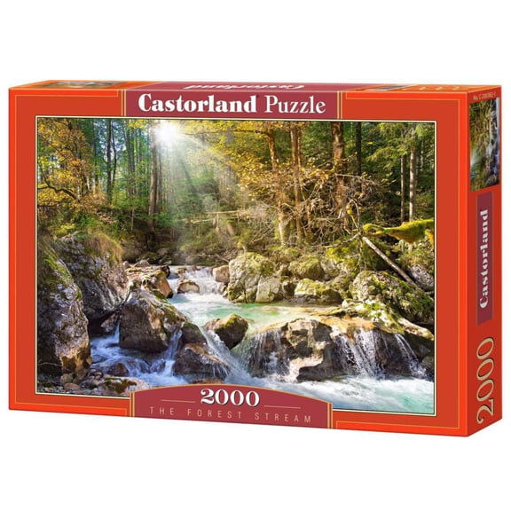 2000 Piece Jigsaw Puzzle, The forest stream, Mountain stream, Nature, Adult Puzzles, Castorland C-200382-2