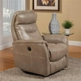 thumbnail image 3 of Pemberly Row Polyester / PU Power Swivel Glider Recliner in Linen Brown, 3 of 6