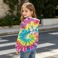thumbnail image 6 of Tdoqot Girls Tie Dye Fashion Hoodie- Long Sleeve Casual Fall Cute Kids Pullover Sweatshirt Multicolor Size 4-14, 6 of 7