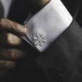 thumbnail image 4 of Jewelry Decoration Snowflake Design Cufflinks for Suit 3Pcs Pair, 4 of 5