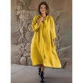 thumbnail image 1 of Lindbes Printemps Été Femmes Coton Lin Robe 2024 Mode en Vrac Bouton Manches Longues Robes Solide Plage Parti Poches Robe Robe Robe Robe Robe, 1 of 7