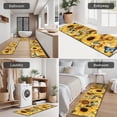 thumbnail image 5 of Beige Sunflower Butterfly Pattern Kitchen Rugs Sets Of 3,Kitchen Runner Rugs Non Skid Washable,Decorative Kitchen Floor Mats for Kitchen,Sink,Laundry,17"x30"+ 17"x47" + 17"x59", 5 of 6