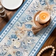 thumbnail image 3 of Blue Starfish Coastal Table Runner 70 Inches, Nautical Ocean Summer Coral Shell Botanical Bed Runner Dresser Scarves Tabletop for Indoor Outdoor Parties/Ceremony/Banquet, 13" x 70", 3 of 9