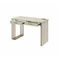 thumbnail image 5 of ACME Tyeid Built-in USB Port Writing Desk in Antique White and Gold, 5 of 7